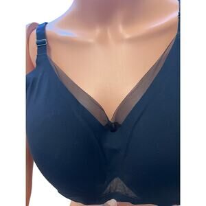 Honeylove Black Crossover Mesh XL Wireless Comfort Bra Black Adjustable Lift